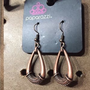 Copper paparazzi earrings